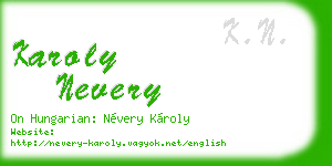 karoly nevery business card